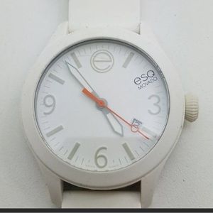 Movado ESQ white watch time piece.  Will need new battery.